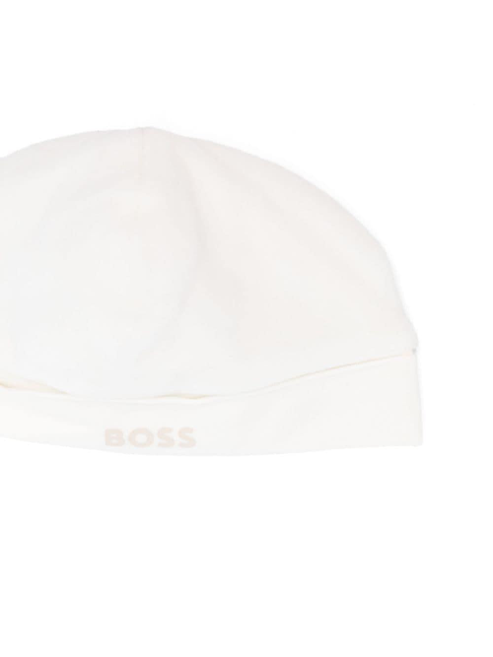 Cappello bianco per neonato con logo