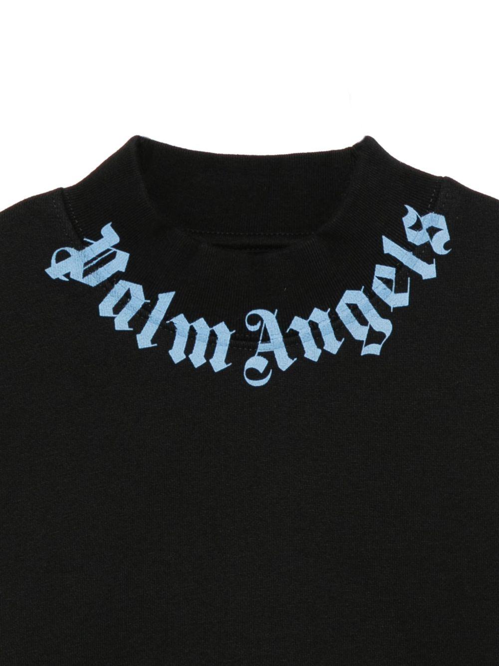 Felpa nera per bambino PBBA012F25FLE002 1040 Palm Angels Kids 