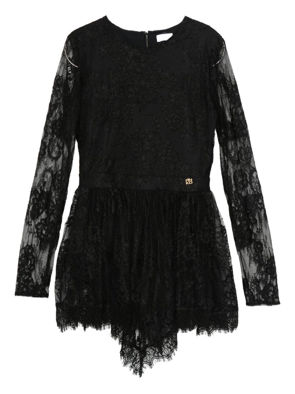 Abito nero per bambina KFAB028CTV102 N000 Pinko Kids 