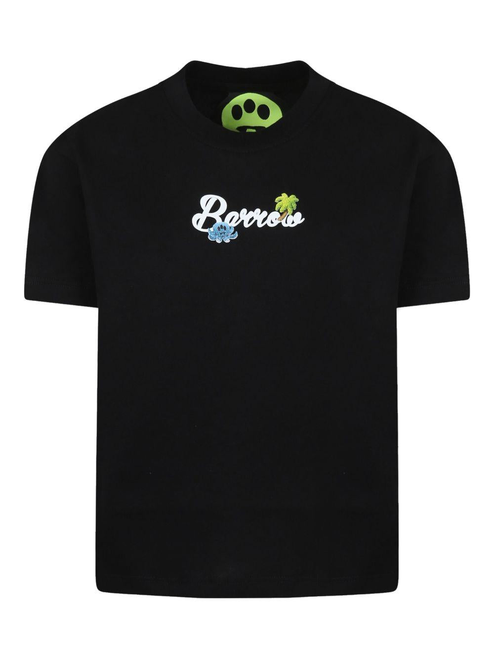 T-shirt nera per bambino con logo