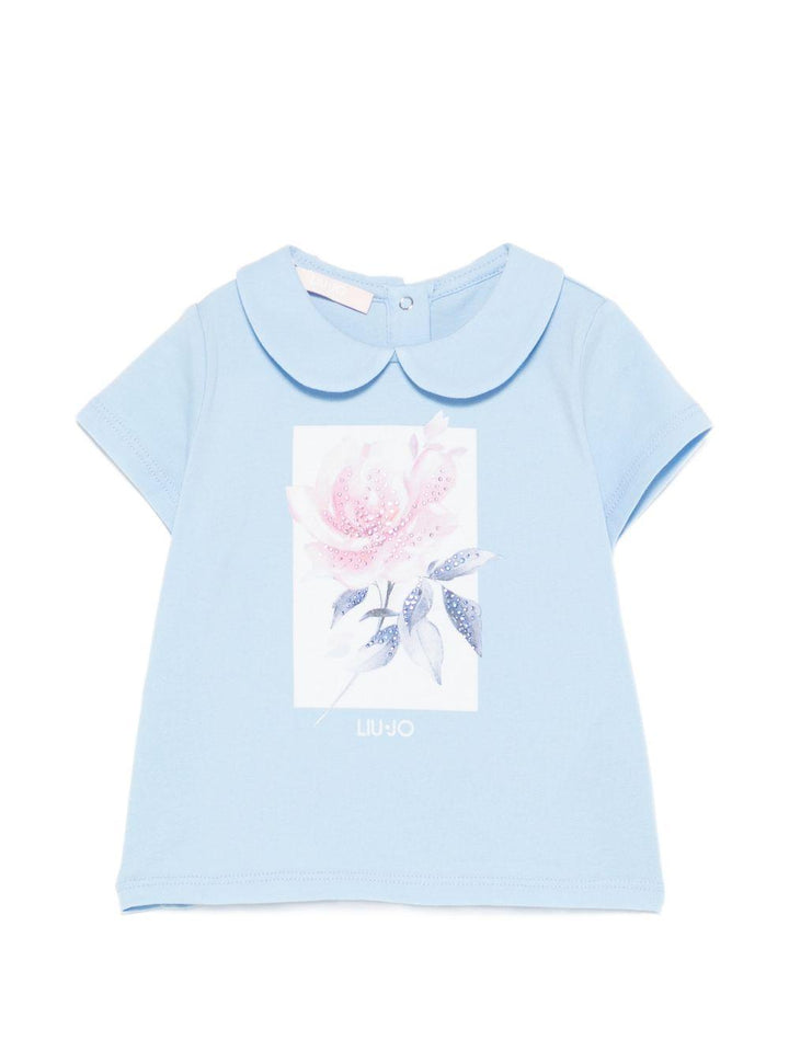 T-shit blu per neonata HA6014JS003 P9341 Liu Jo 