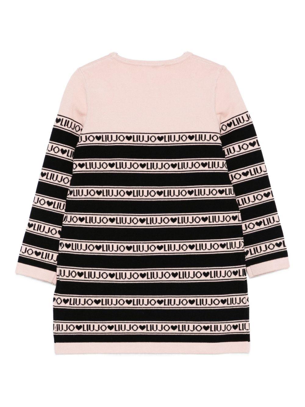 Abito rosa/nero per bambina KF5130MA12P M9996 Liu Jo 