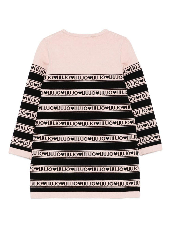Abito rosa/nero per bambina KF5130MA12P M9996 Liu Jo 