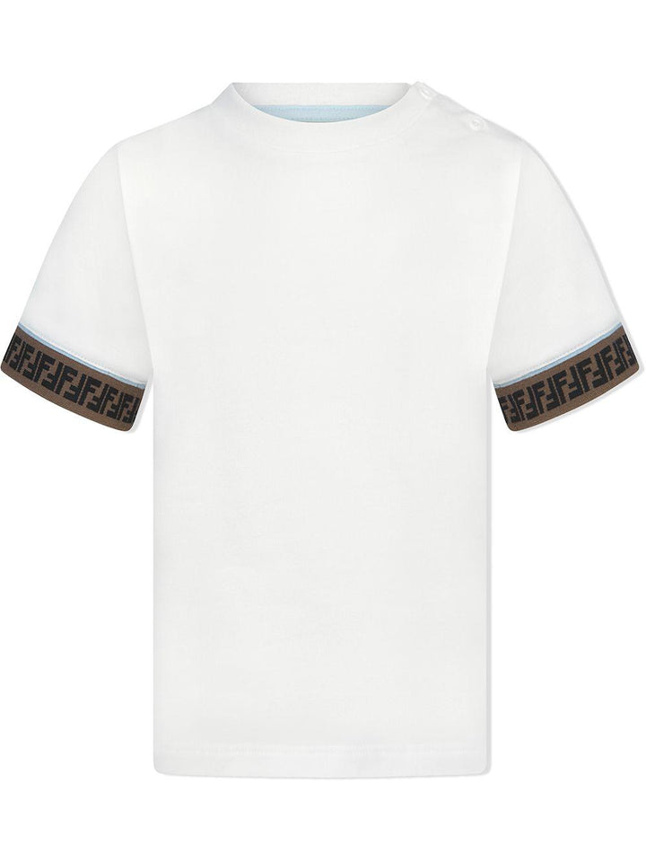 T-shirt bianca per bambino BMI216ST8 F0TU9 Fendi Kids 
