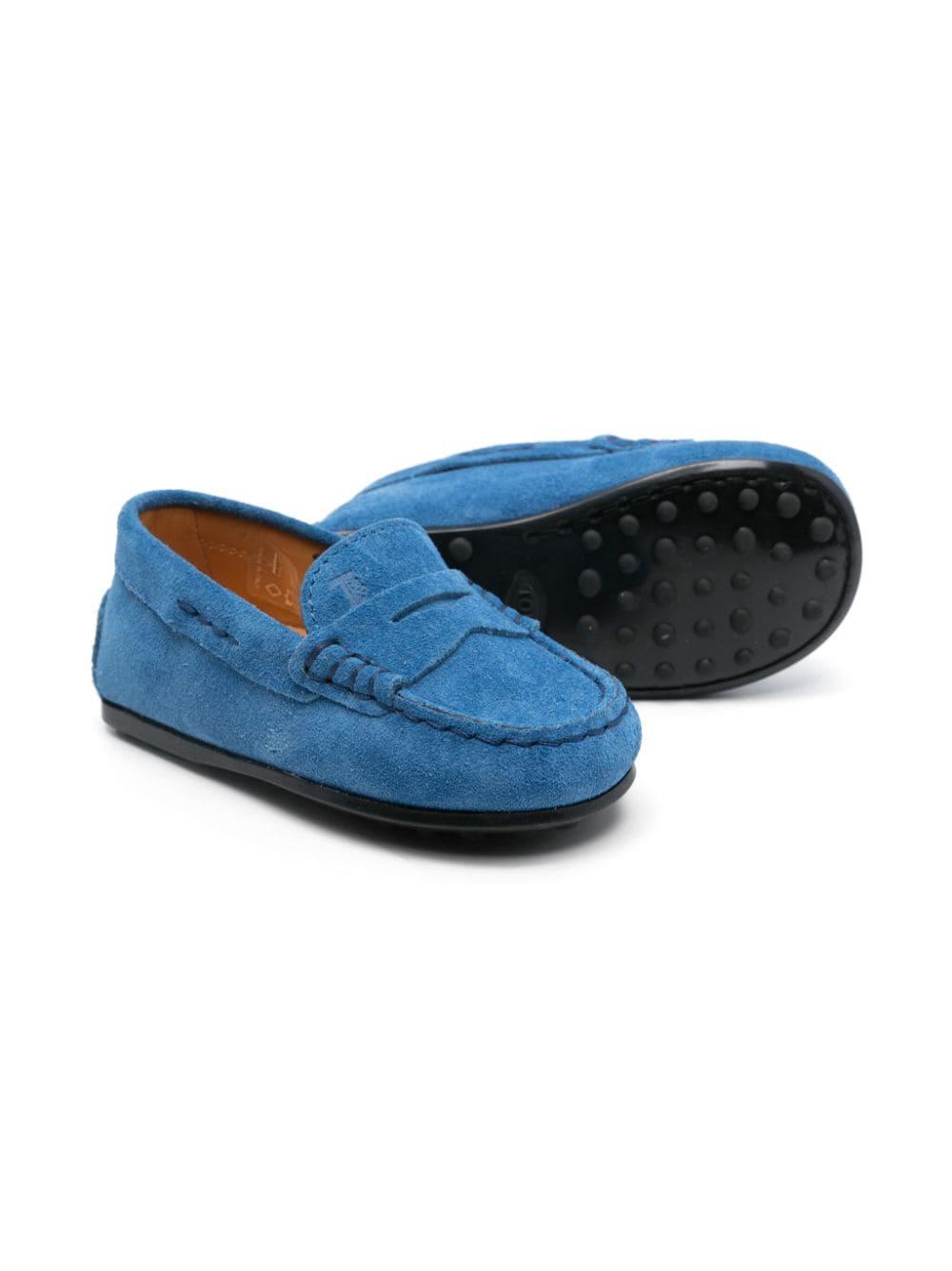 Cobalt blue moccasins for boys