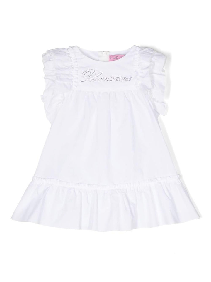 Abito bianco per neonata con logo