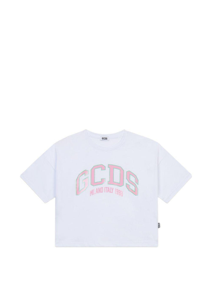 T-shirt bianca per bambina C1GJQC543J336 100P Gcds Kids 