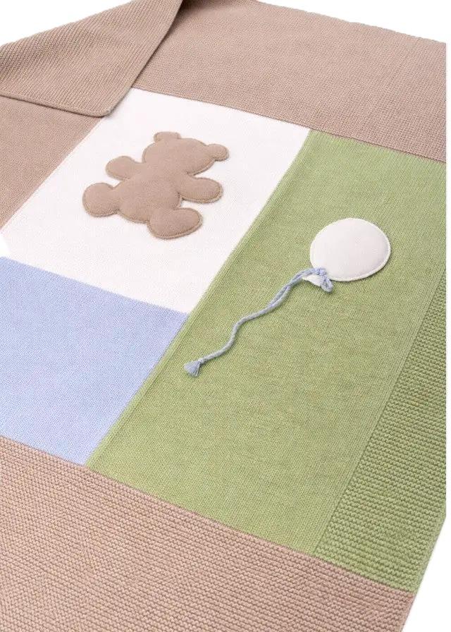 Coperta marrone/verde per neonato MF7782714470 2750 Colorichiari Kids 