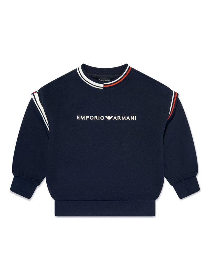 Navy blue sweatshirt for boys with logo