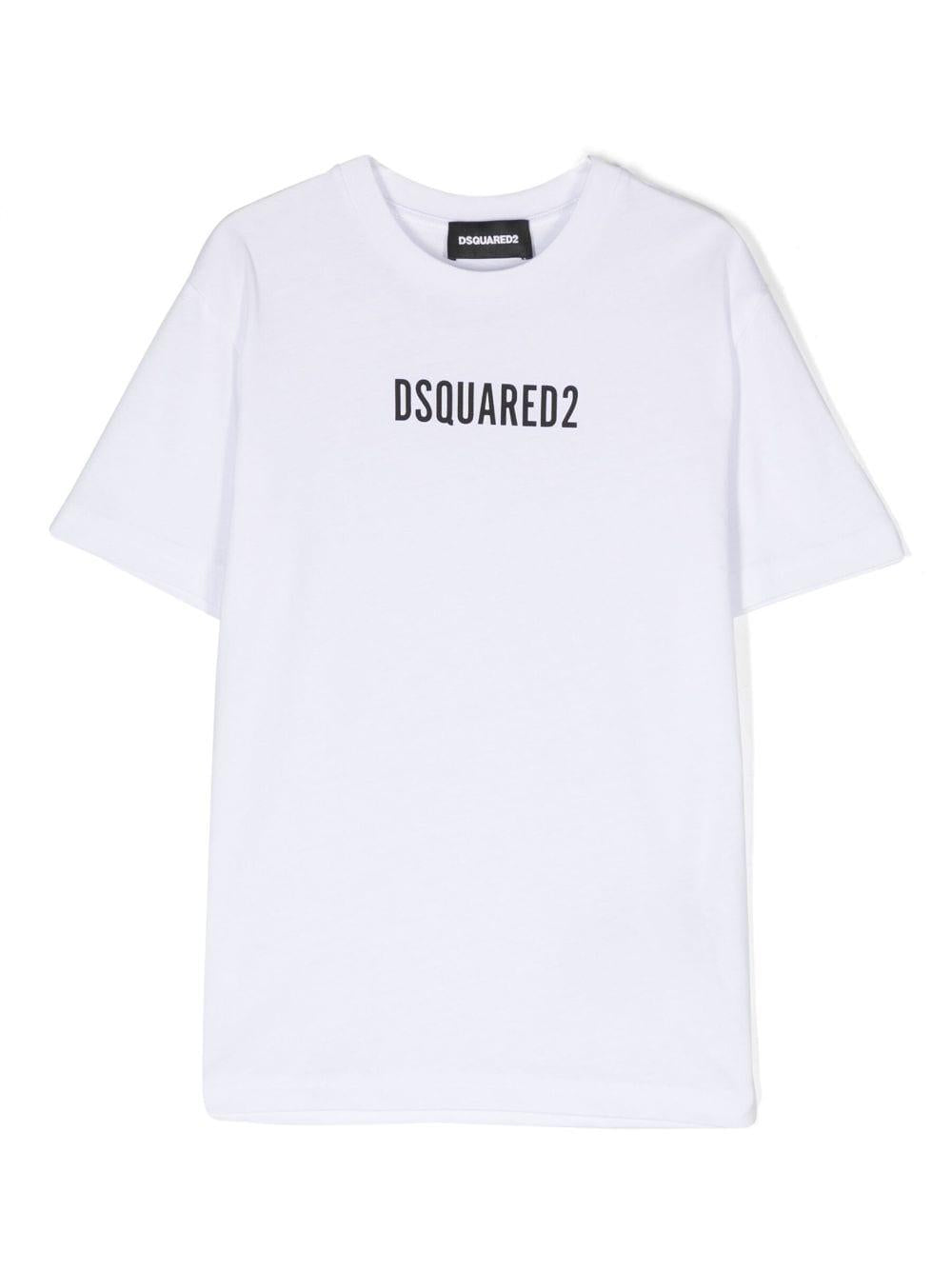 T-shirt bianca per bambino con logo DQ1738D00MV DQ100 Dsquared2 Kids 