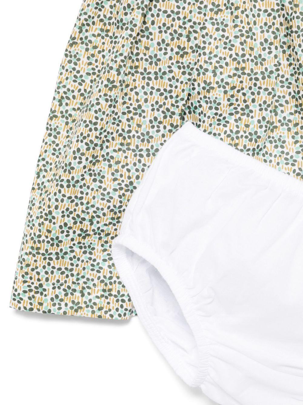 Abito verde per neonata P25VM791C4139K 577 Il Gufo 