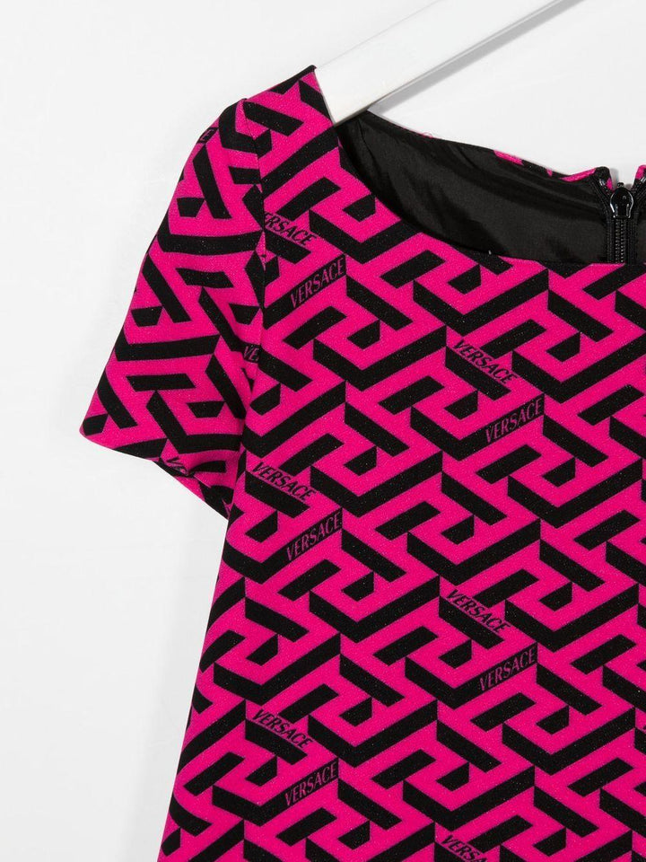 Fuchsia dress for girls with logo