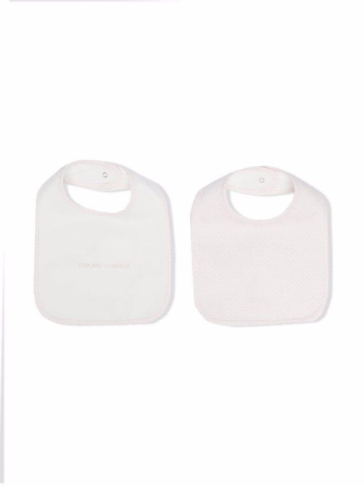 White and pink bib for newborn girls