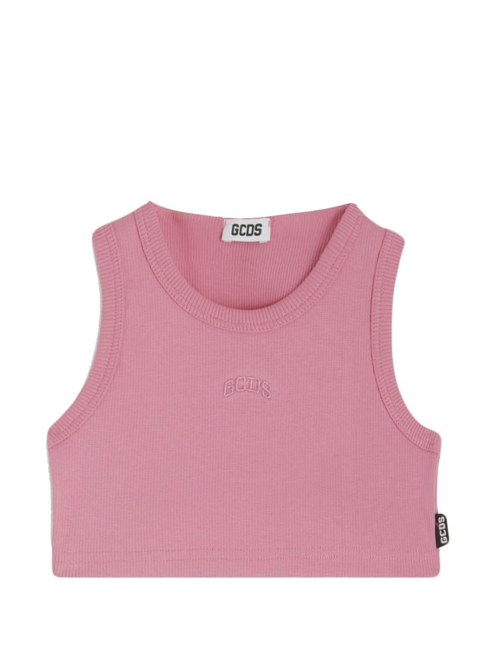 Canotta rosa per bambina C1GJQG572T103 525P Gcds Kids 