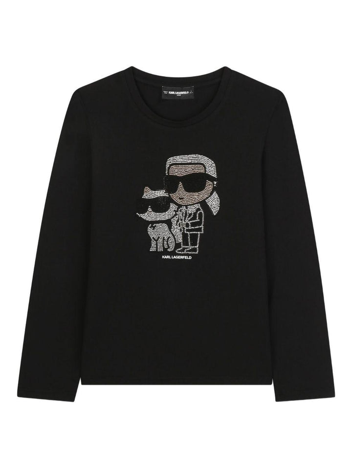 T-shirt nero per bambino Z30940 09B Karl Lagerfeld Kids 
