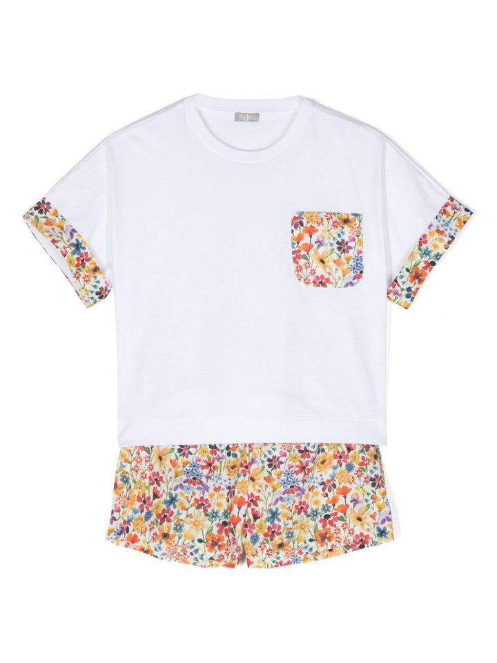 Completo sportivo bianco e rosa per bambina