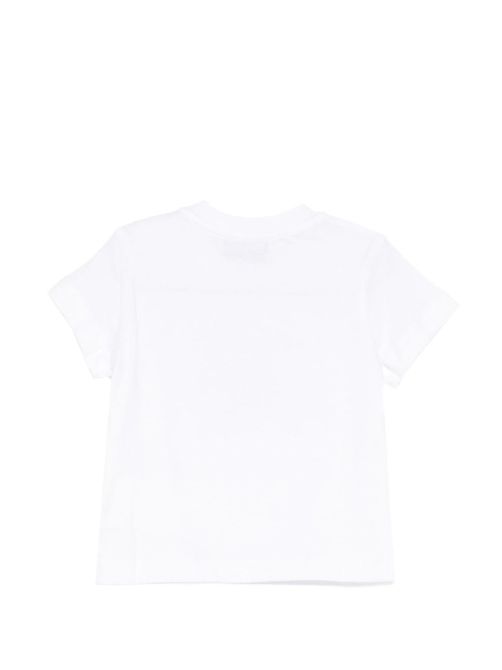 T-shirt bianco per neonato MUM04KLAA17 10101 Moschino Kids 