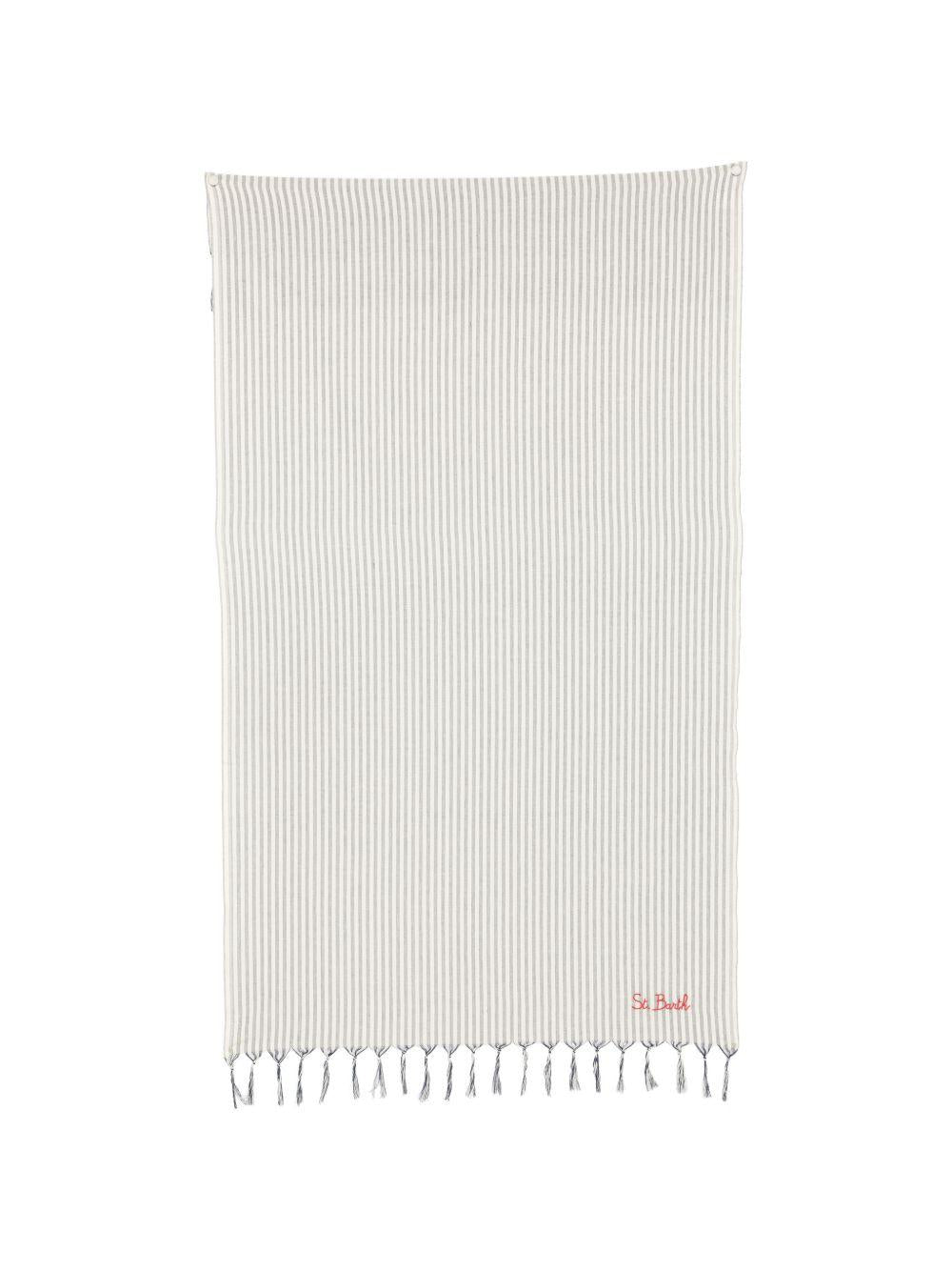 Telo mare bianco/blu navy per bambina FOUL002 02766L MC2 Saint Barth Kids 