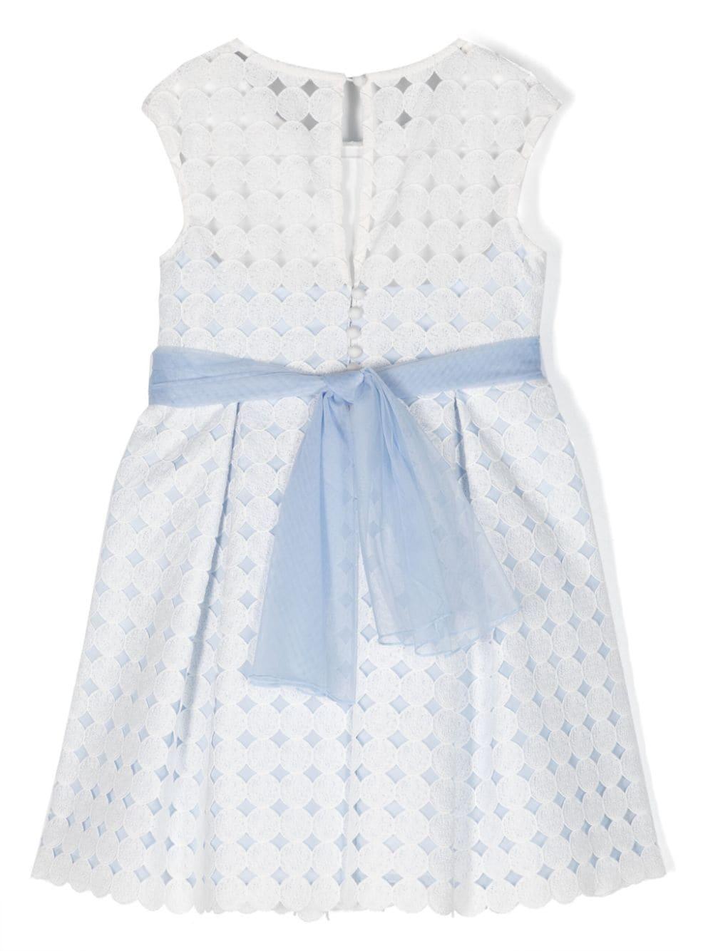 Light blue polka dot dress for girls