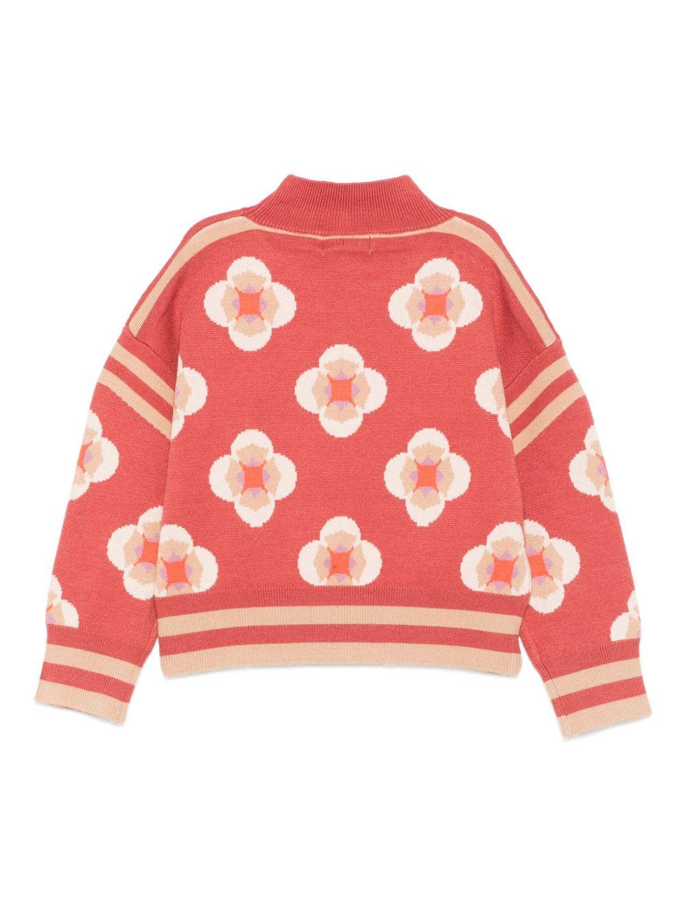 Maglione rosso/fiori per bambina 5832 009 Abel & Lula 