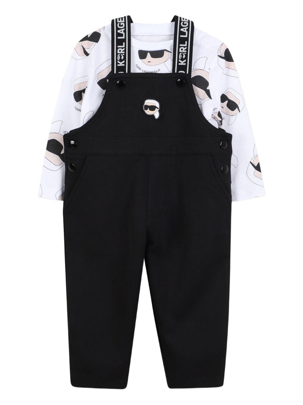 Completo nero/bianco per neonato Z30664 09B Karl Lagerfeld Kids 