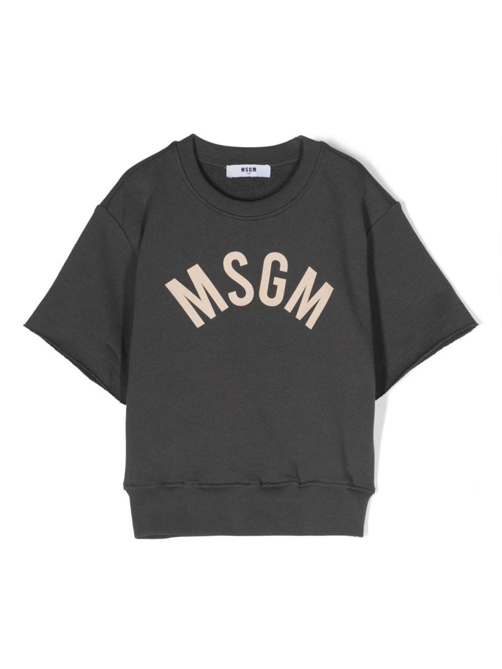 Felpa grigio per bambina con logo