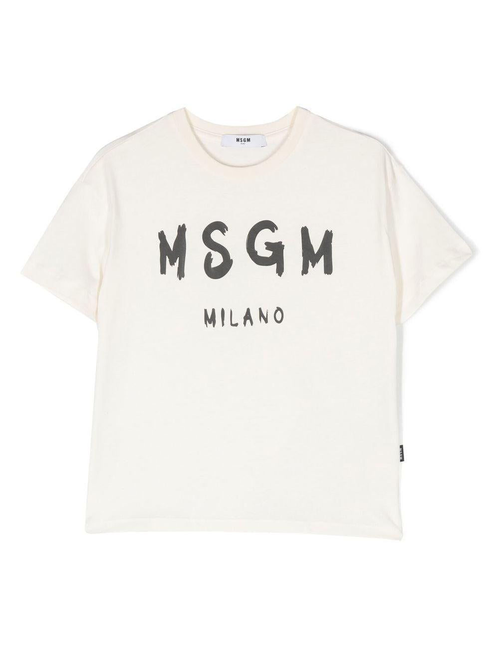 Cream children's t-shirt with logo