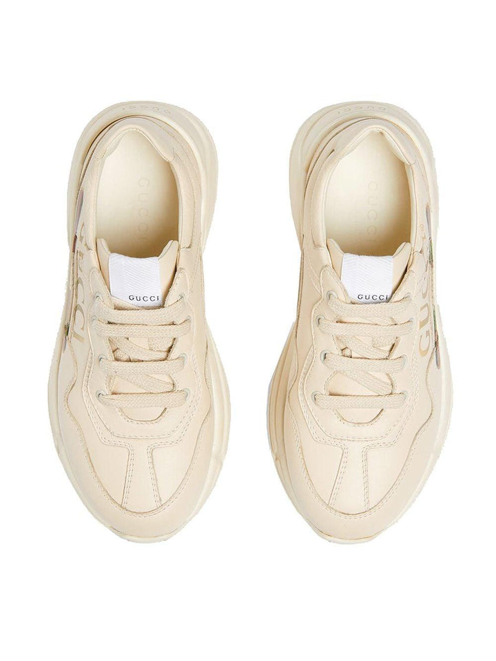 Sneakers crema per bambina con logo