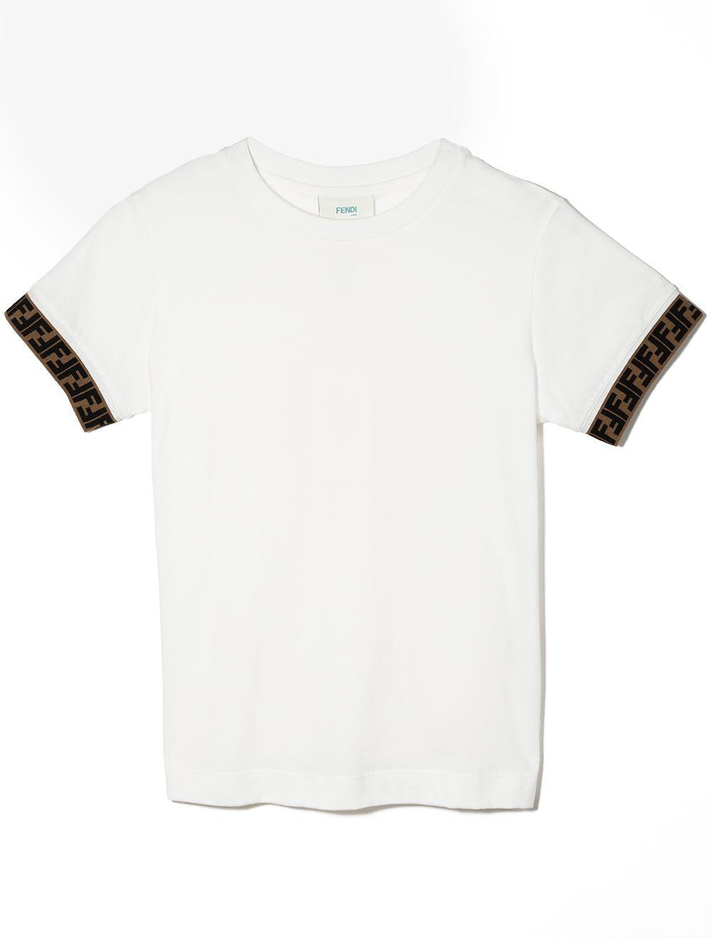T-shirt bianco per bambino JUI0187AJ F0TU9 Fendi Kids 