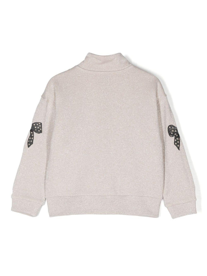 Sweatshirt for girls in beige cotton blend