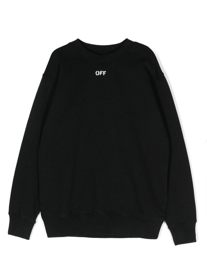 Black sweatshirt for boys with logo