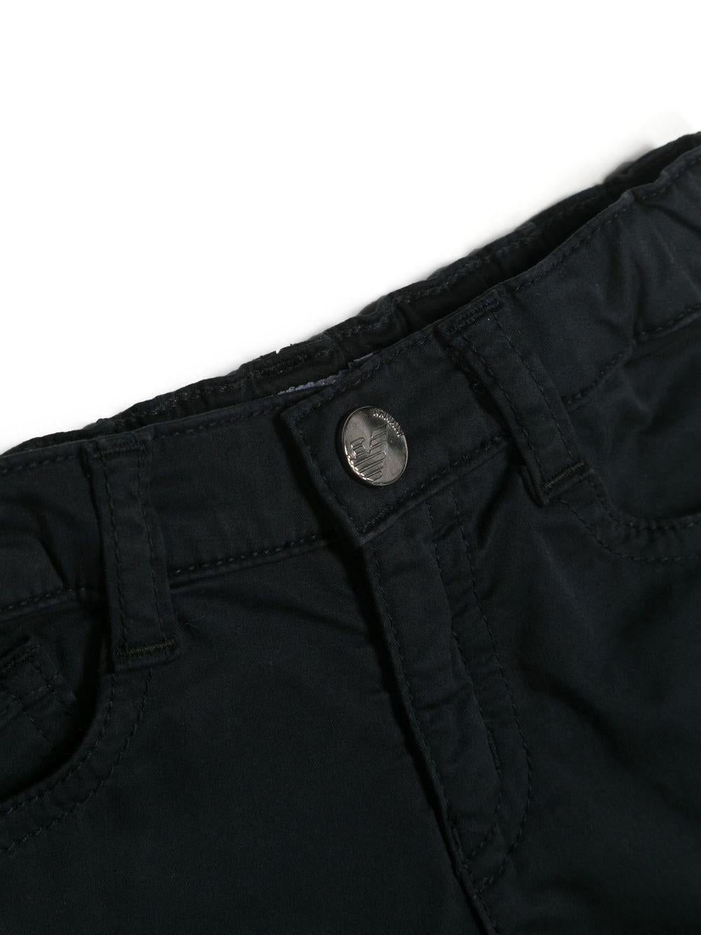 Blue Bermuda shorts for newborns with logo