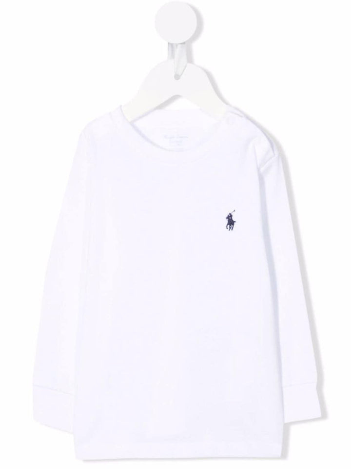 T-shirt per neonato in cotone bianca