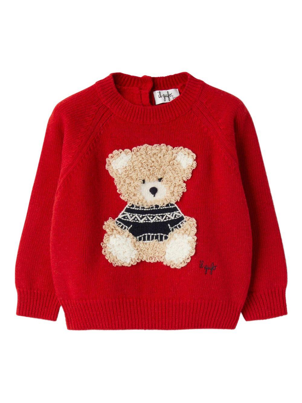 Maglione rosso per bambina A25GMA0024EM220 3947 Il Gufo 