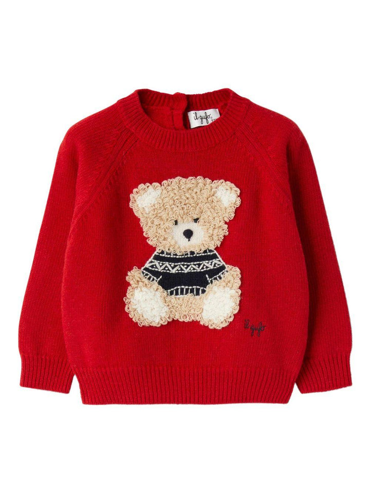 Maglione rosso per bambina A25GMA0024EM220 3947 Il Gufo 