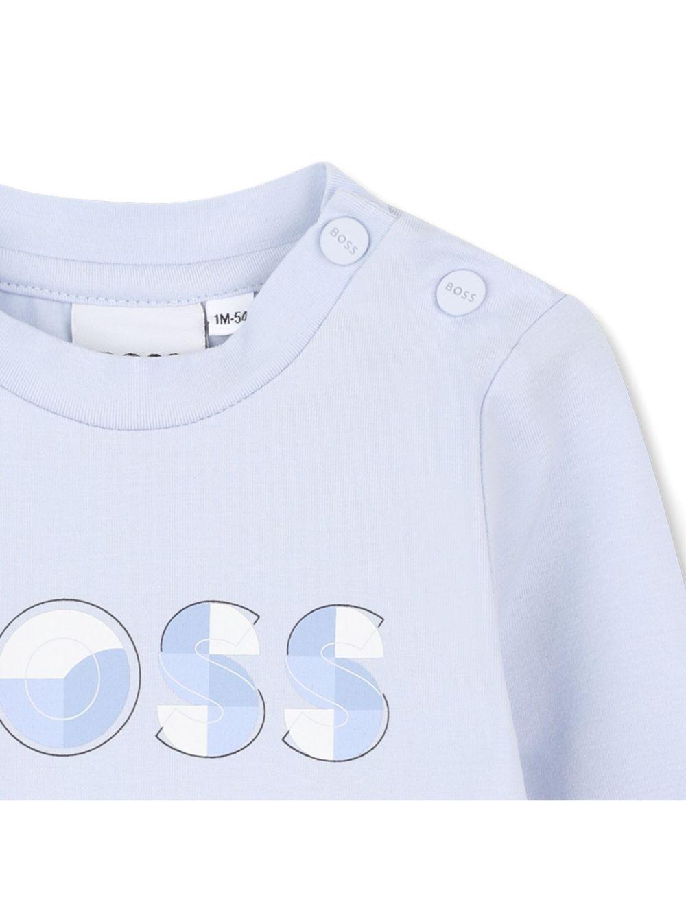 T-shirt azzurro per neonato J52514 771 Boss Kids 