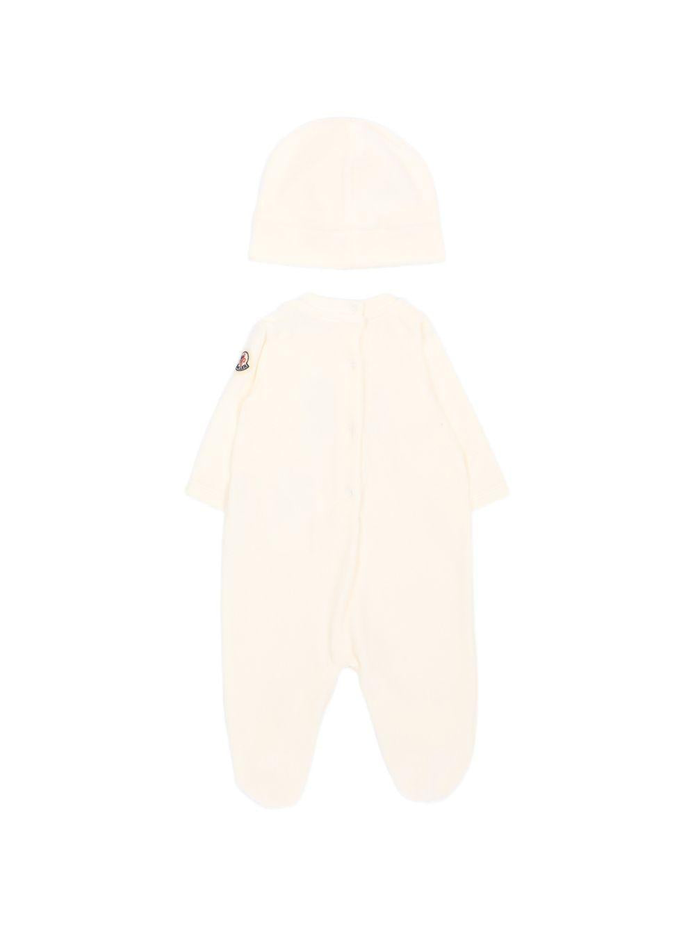 Tutina beige per neonato 9518P0000389AQ4 F02 Moncler Kids 