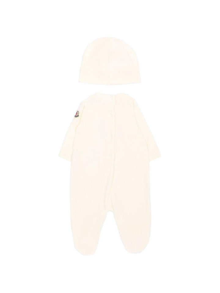 Tutina beige per neonato 9518P0000389AQ4 F02 Moncler Kids 