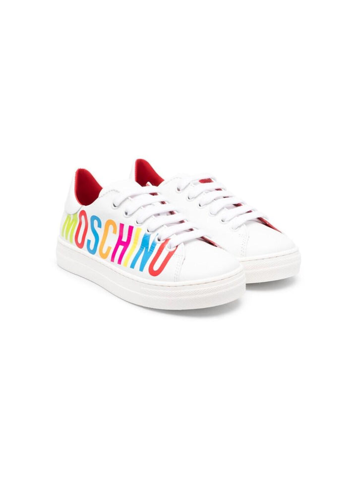 Sneakers bianche per bambini con logo