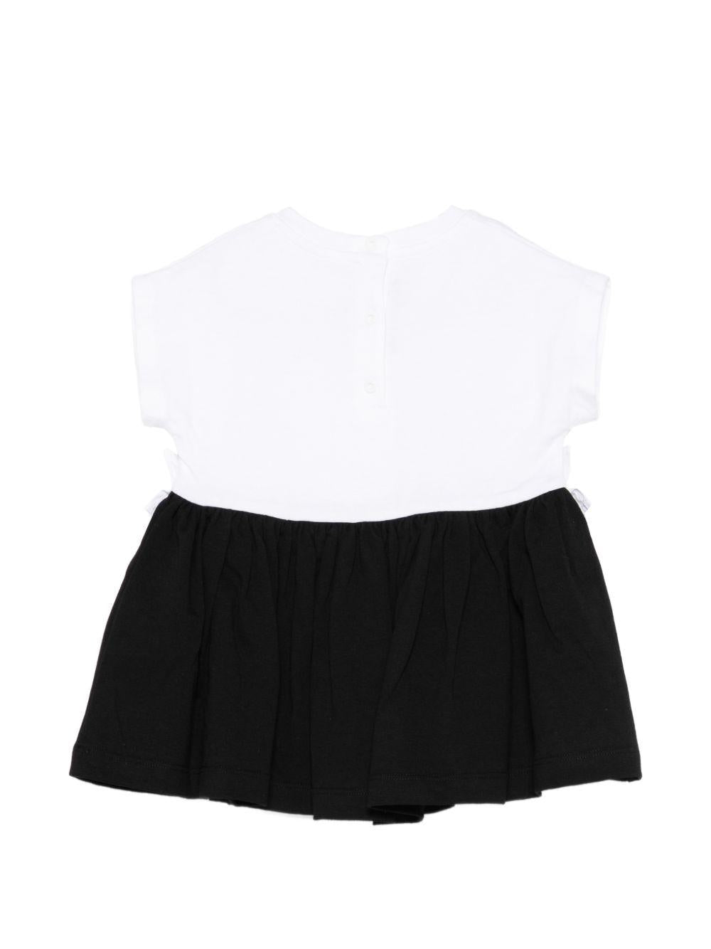 Abito bianco/nero per neonata BY1092Z3672 930BC Balmain Kids 