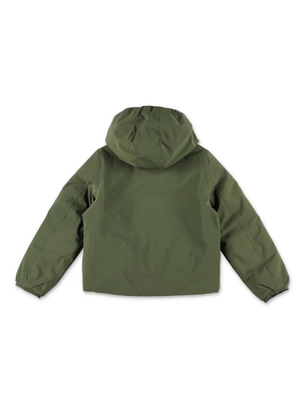 Forest green/light beige jacket for kids with logo