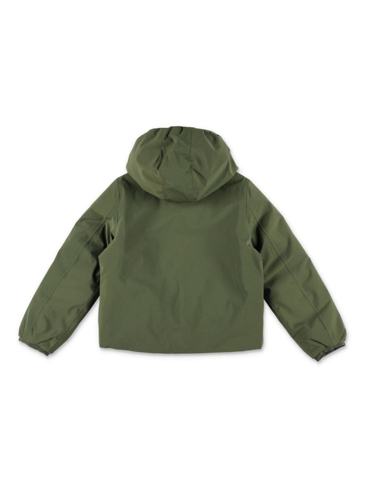 Forest green/light beige jacket for kids with logo