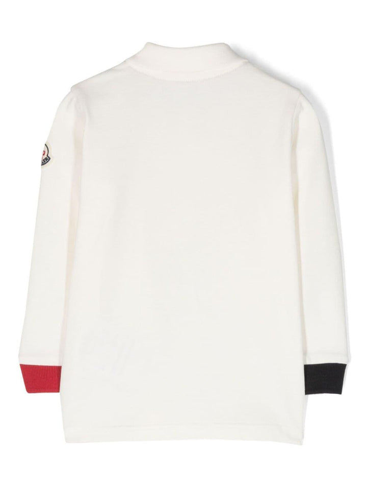 White polo shirt for newborns with logo