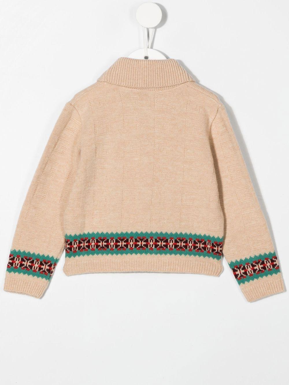 Cardigan beige per neonato in lana
