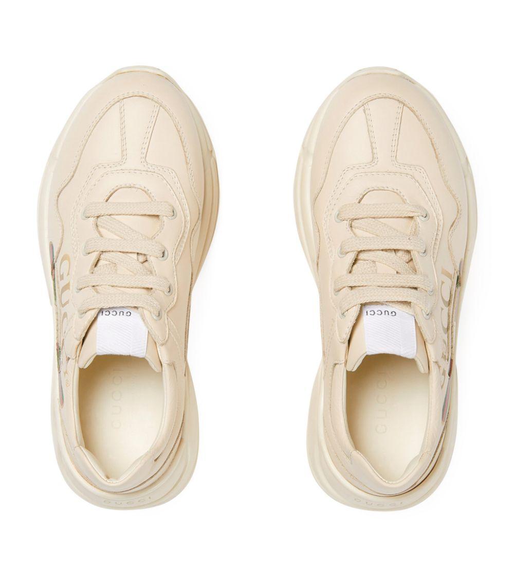 Sneakers crema per bambina con logo