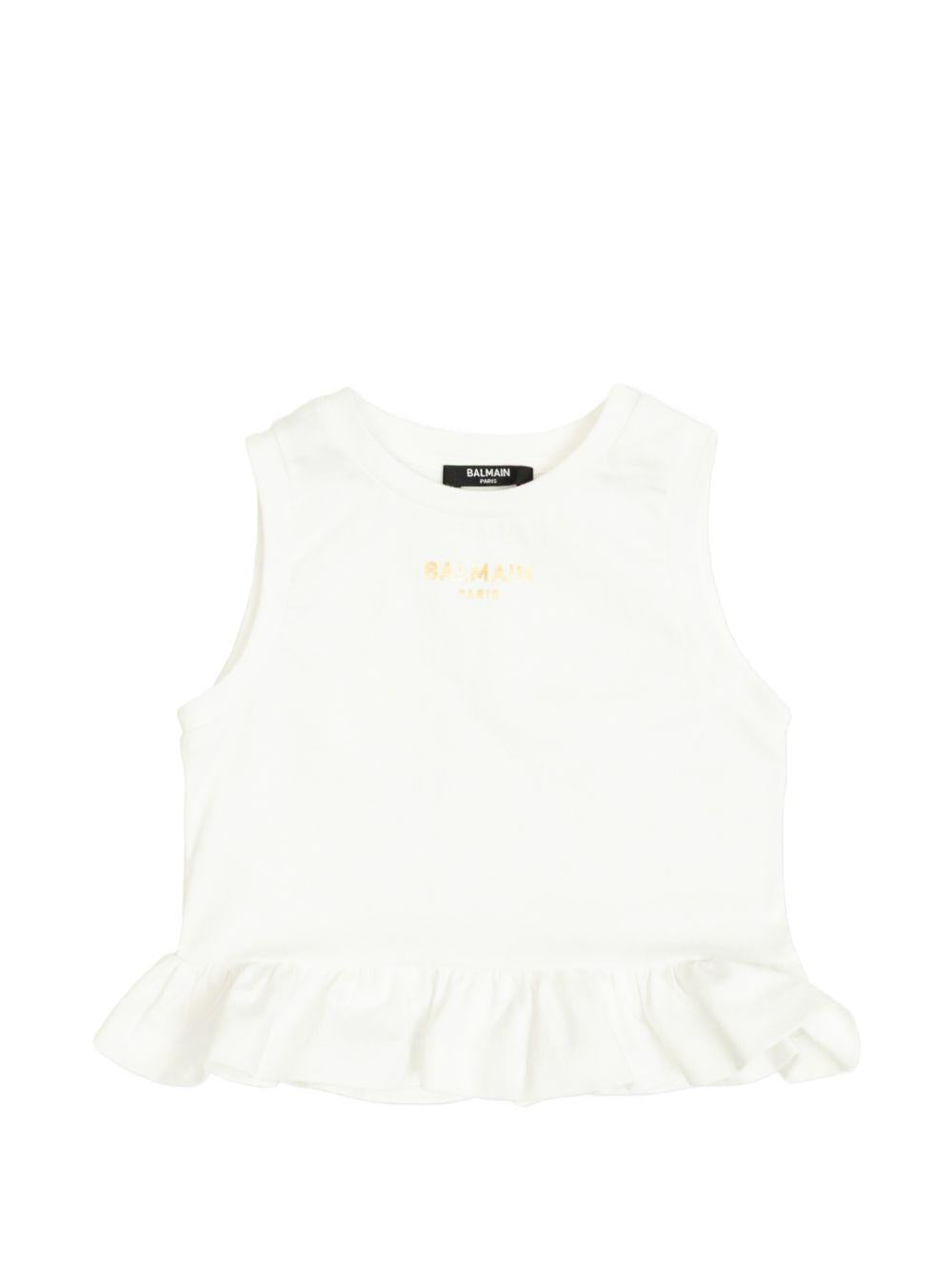 Top bianco sporco per bambina BY8B42Z3672 100OR Balmain Kids 