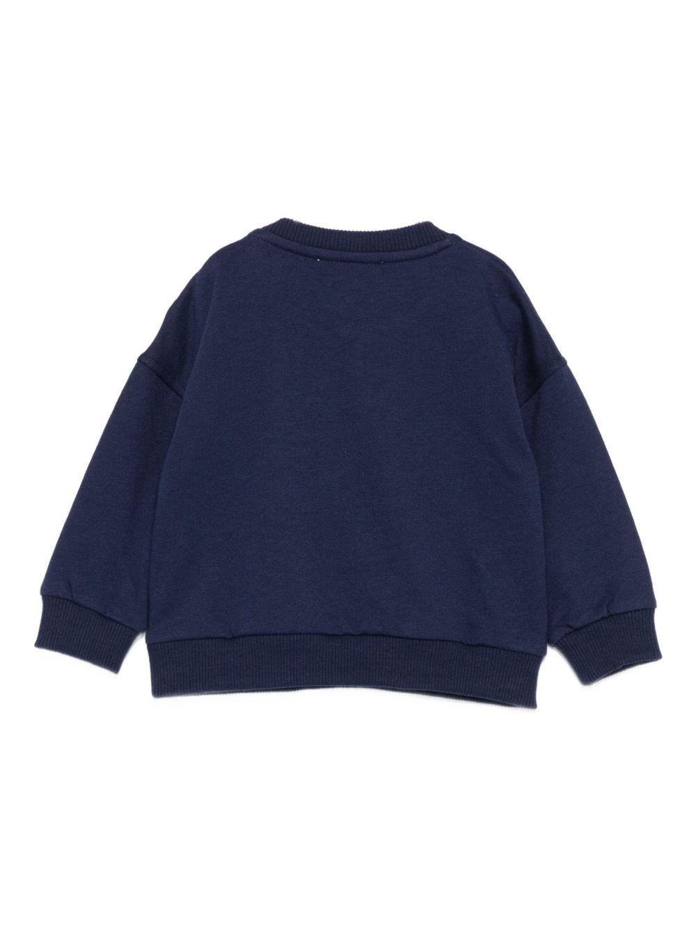 Felpa blu navy per neonato MUF064LCA60 40016 Moschino Kids 