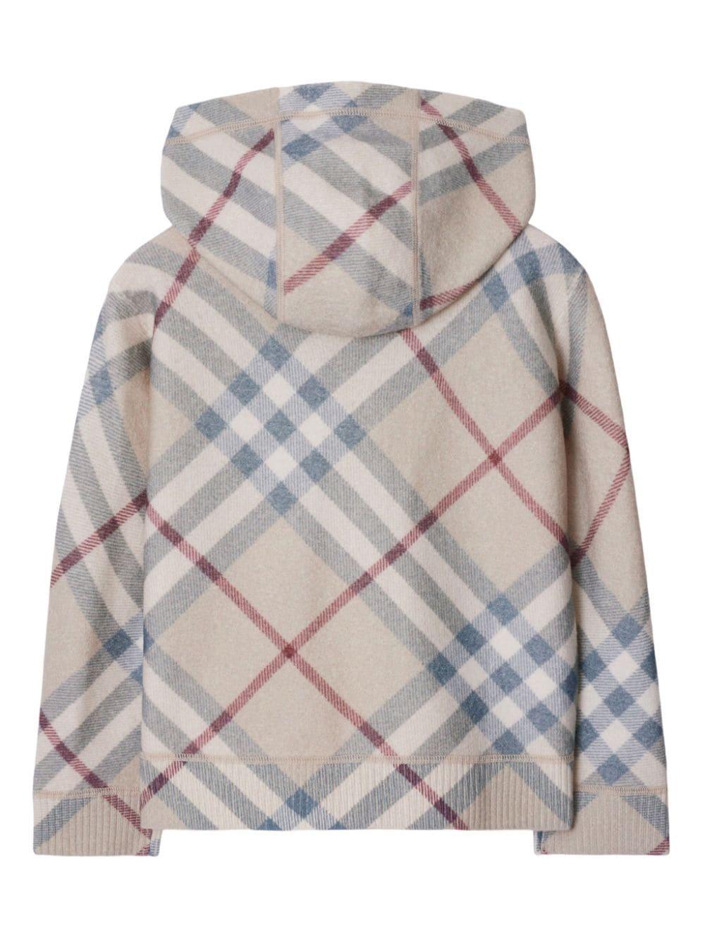 Cardigan con cappuccio per bambina in lana beige 8093140 A2205 Burberry Kids 