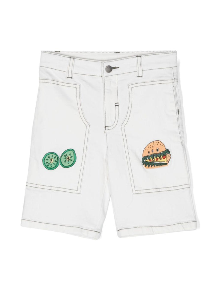 White denim Bermuda shorts for boys