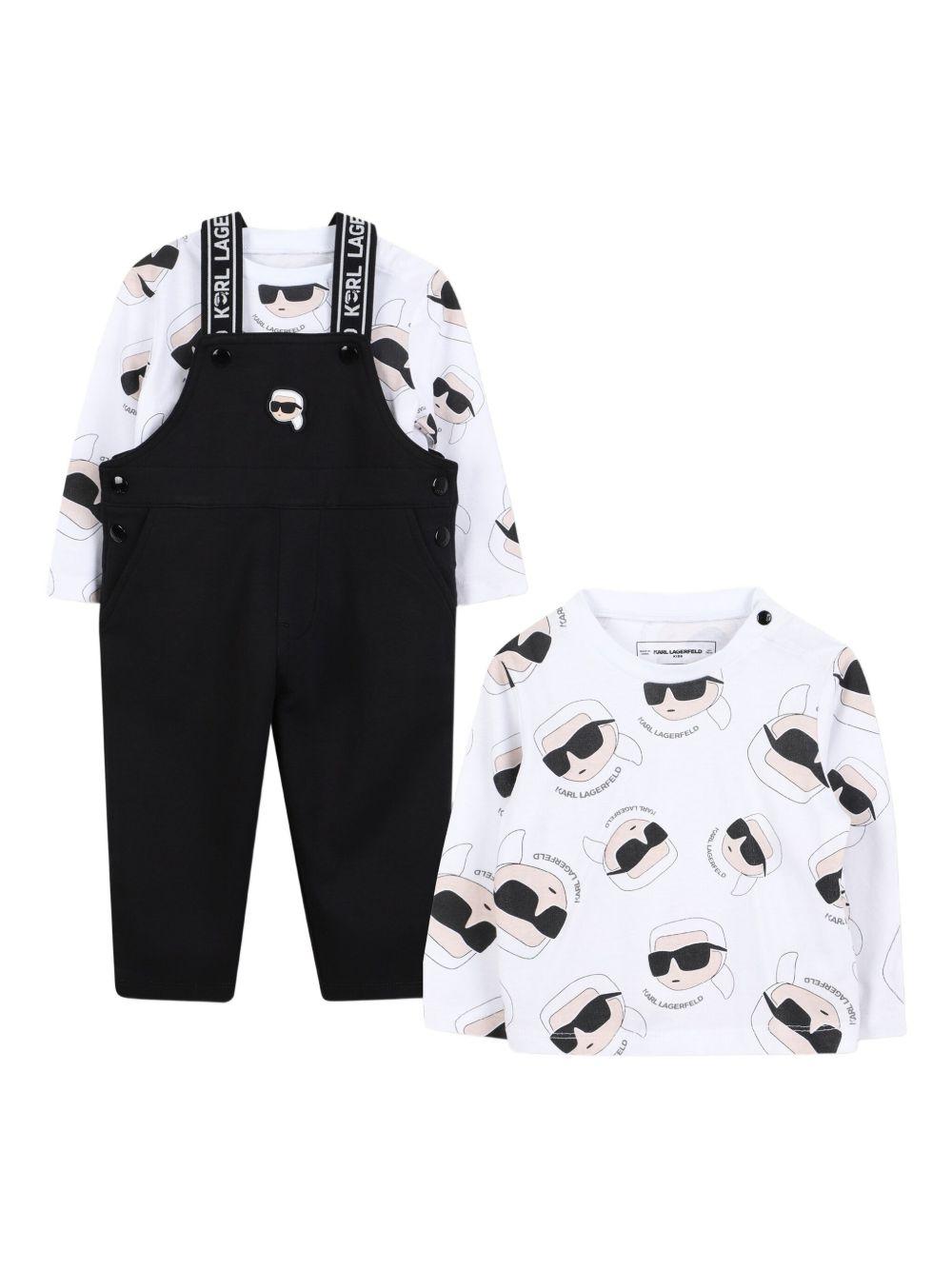 Completo nero/bianco per neonato Z30664 09B Karl Lagerfeld Kids 